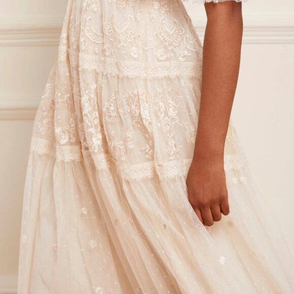 Needle & Thread Cream Lace Midi Dress - Picture 3 of 11